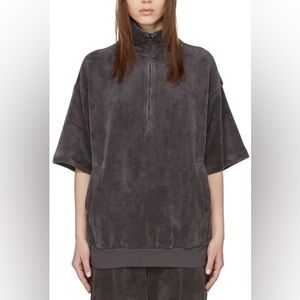 Essentials Fear Of God Grey Velour Sweatshirt